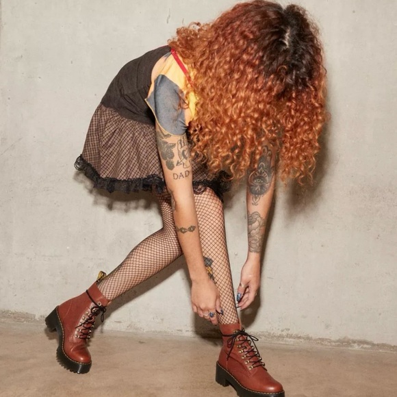 Doc Martens Leona Platform Combat Boots - Picture 2 of 8